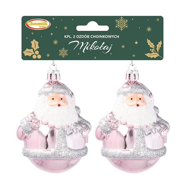 Набір новорічних підвісок Санта 8 см 2 шт. (43237)