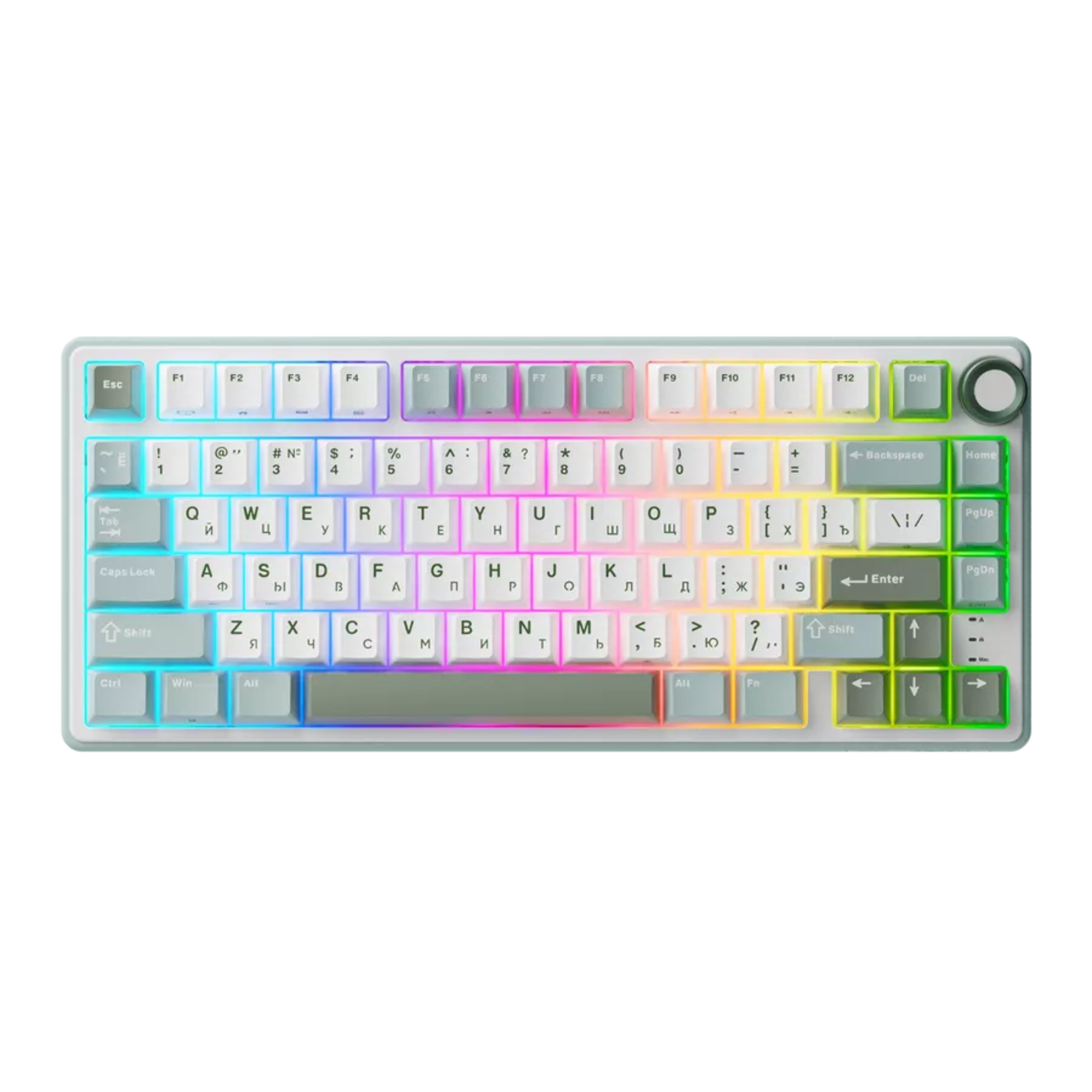 Клавиатура механическая проводная RK ROYAL KLUDGE R75 с RGB-подсветкой и поддержкой Hot-Swap/гравировка ENG/UA/RU Green (GS-256)