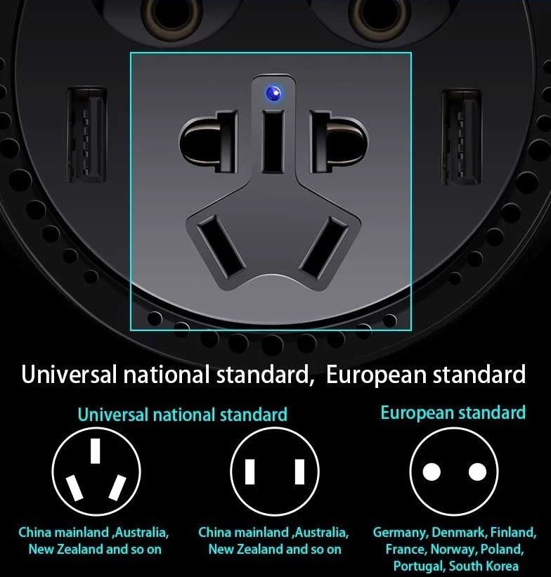 Автомобільний інвертор-перетворювач струму Glass 08-b з розеткою та 2 USB 12-220 V 150 W - фото 10