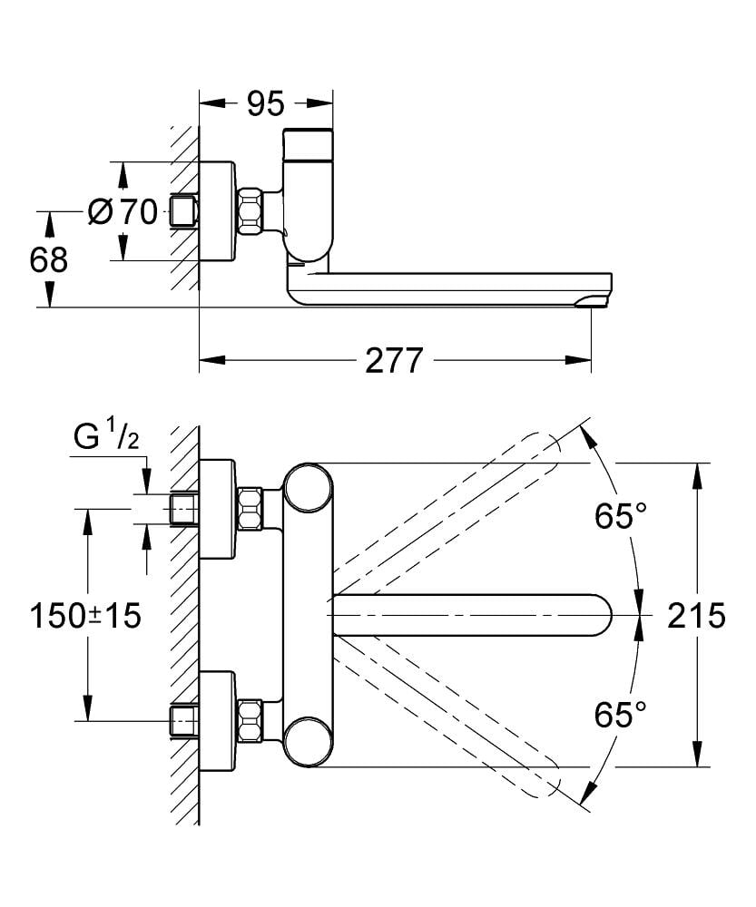 Смеситель-дозатор для умывальника Grohe Eurosmart Cosmopolitan T 36319000 Хром (150522) - фото 2 Смеситель-дозатор для умывальника Grohe Eurosmart Cosmopolitan T 36319000 Хром (150522) - фото 2