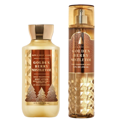 Набір косметичний Bath&Body works Golden Berry Mistletoe спрей 236 мл/лосьйон 236 мл (2166977215)