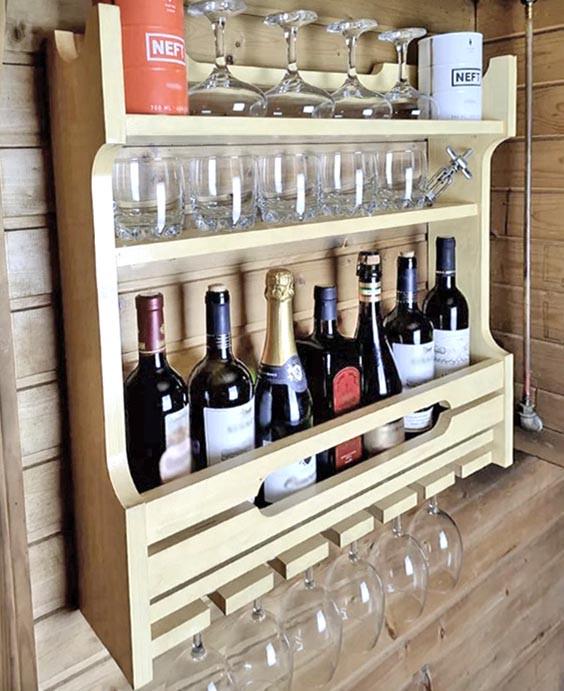 Полка для вина настенная из дерева Фудамото 66 Бланже (ПНК-619601)