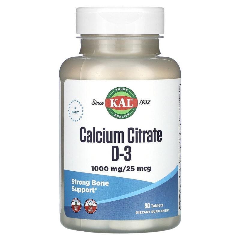 Кальций цитрат и Витамин Д3 KAL Calcium Citrate D3 для крепких костей и зубов 90 таблеток (2121053176)