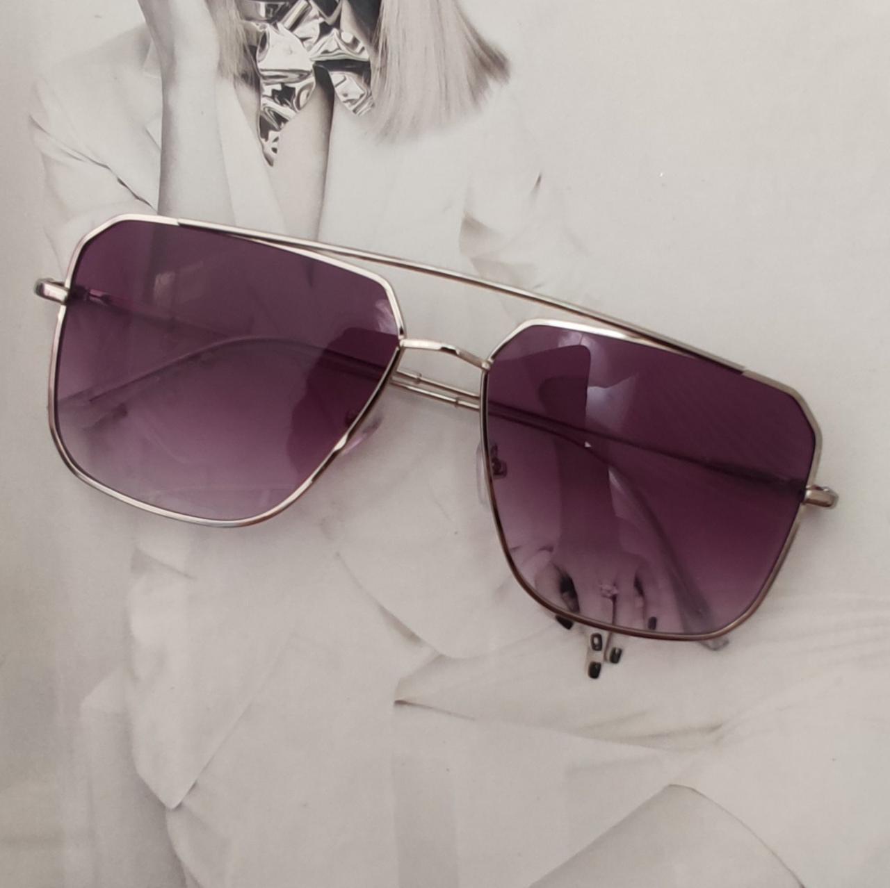Очки квадратные авиаторы в тонкой оправе Фиолетовый