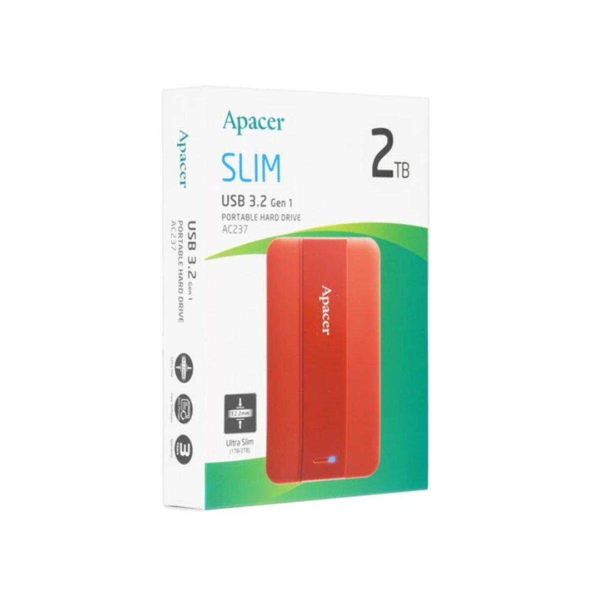 Жорсткий диск зовнішній PHD External Apacer USB 3.2 Gen 1 AC237 2 Тб Red (24869395) - фото 4