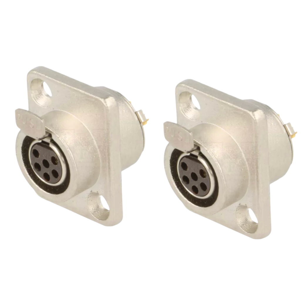 Панельний роз'єм-гніздо Moco mini XLR 6-контактне з фланцем на 2 отвори SA107-6P для світлового обладнання 1 шт. (000049393_1) - фото 9 Панельний роз'єм-гніздо Moco mini XLR 6-контактне з фланцем на 2 отвори SA107-6P для світлового обладнання 1 шт. (000049393_1) - фото 9