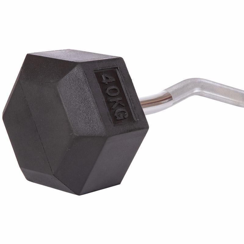 Штанга фиксированная обрезиненная Rubber Hexagon Barbell Zelart TA-6231-40 95 см 40 кг (DR002557) - фото 3