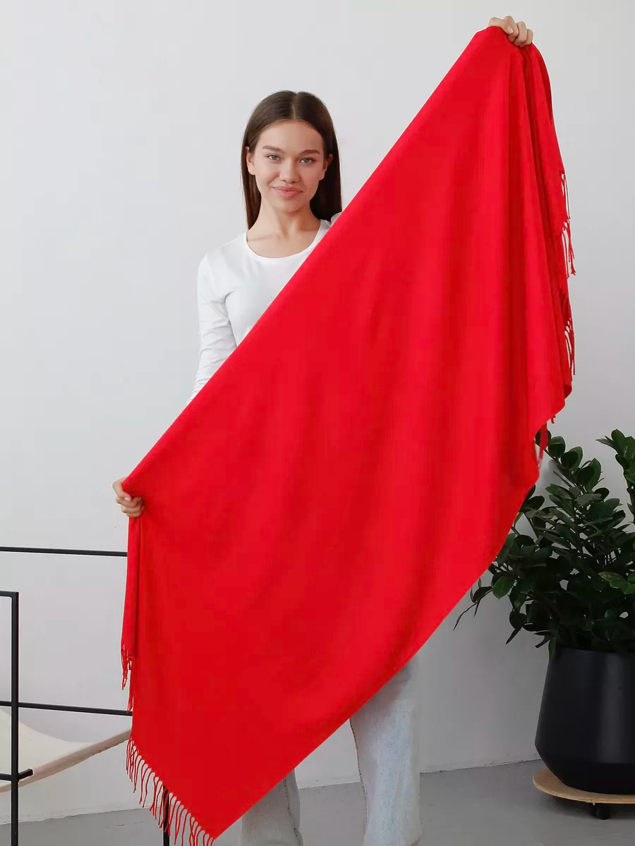 Шарф палантин Cashmere 200х70 см Красный - фото 3