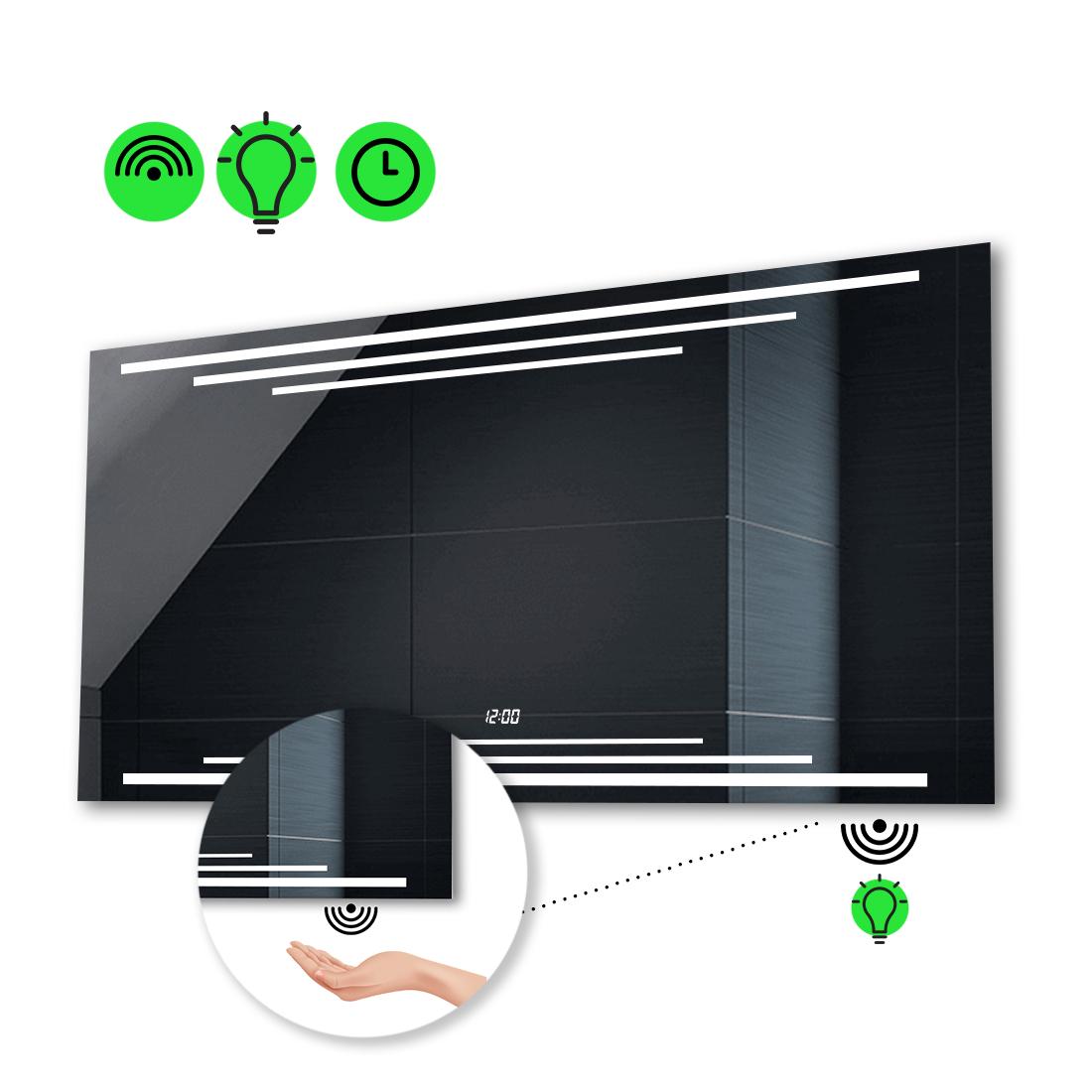 LED-зеркало 80x70см с ИК включателем и часами модель Francisca (Franciscag49)