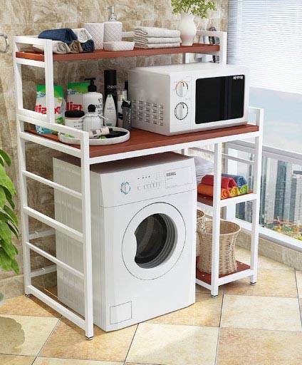 Стеллаж над стиральной машиной из дерева Терезин правый Зефир/Савоярди (ССМ-10192015)