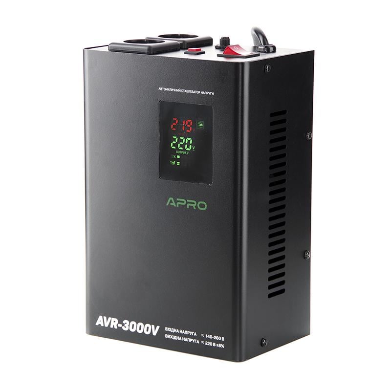 Стабілізатор напруги релейний Apro AVR-3000V підвісний (852022) - фото 1