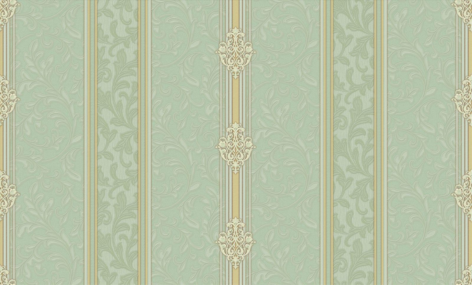 Обои виниловые на флизелиновой основе Yuanlong Reema 23075 Зеленый/Золотой