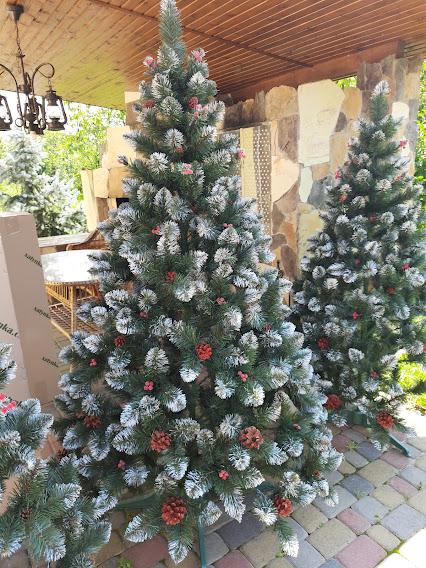 Ялинка штучна Хатинка Кармен з шишками/червоною калиною/підставкою 2,50 м Зелений (КК 2,5) - фото 2 Ялинка штучна Хатинка Кармен з шишками/червоною калиною/підставкою 2,50 м Зелений (КК 2,5) - фото 2