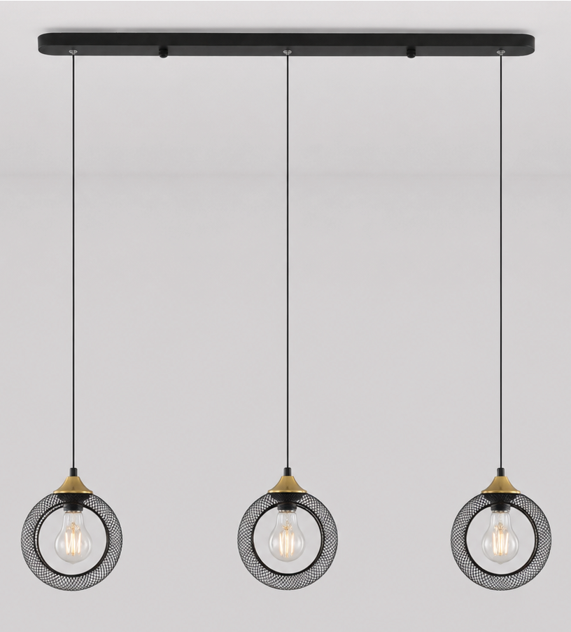 Светильник подвесной Luminaria TESSA 3xE27 Black/Gold (03e0da11)