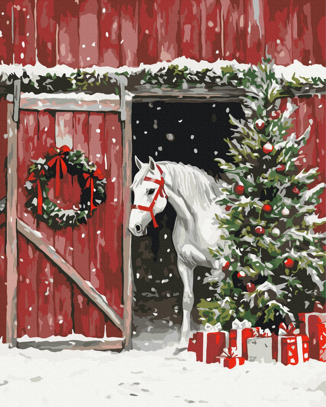 Картина по номерам Brushme Под звук копыт и снега 40x50 см (BS54526)