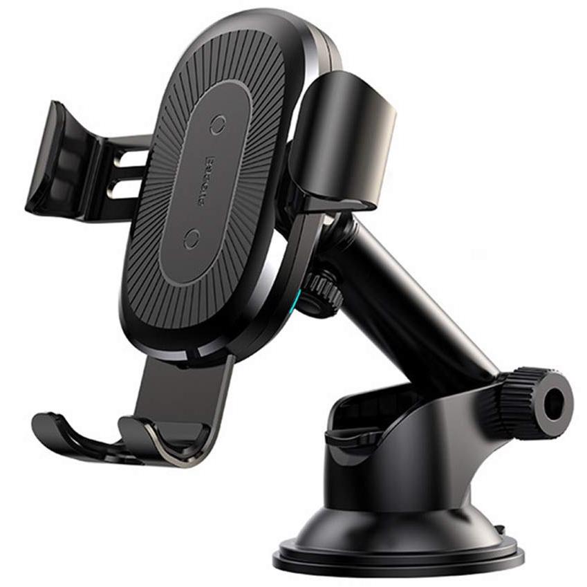 Автодержатель с функцией беспроводной зарядки Baseus Wireless Charger Gravity Car Mount osculum type Black