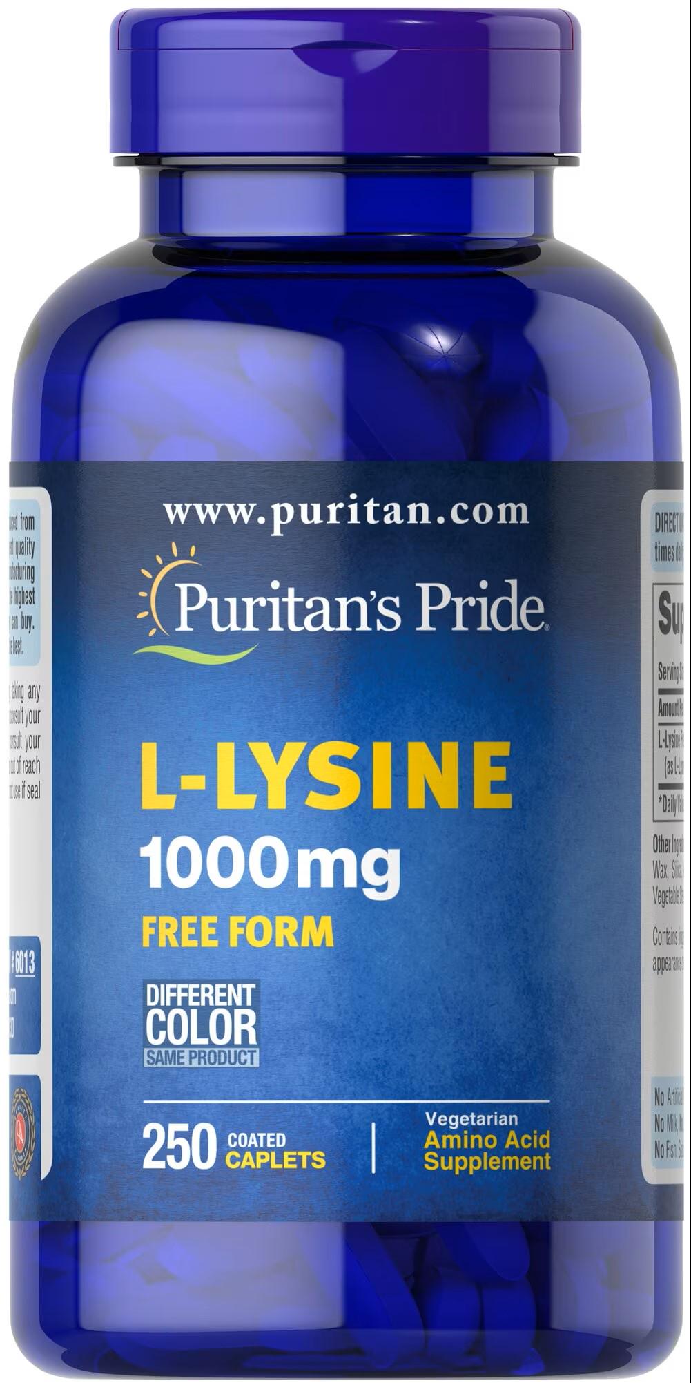 Аминокислоты Puritan's Pride L-Lysine 1000 mg 250 капс.