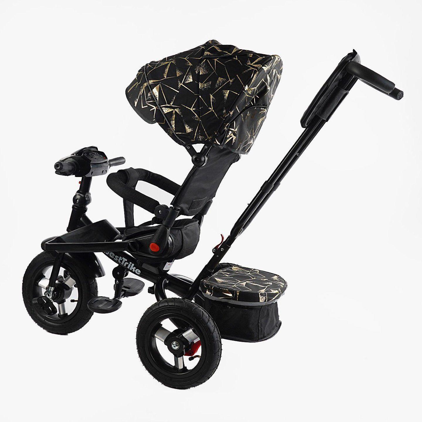 Велосипед детский трехколесный Best Trike 6088 F надувные/фара с USB/пультом/родительской ручкой Черно-золотой (626-87) - фото 4 Велосипед детский трехколесный Best Trike 6088 F надувные/фара с USB/пультом/родительской ручкой Черно-золотой (626-87) - фото 4