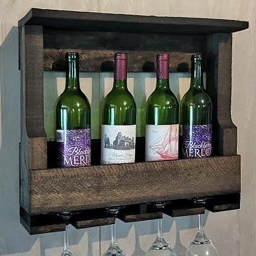 Полка для вина настенная из дерева Шибахи Мокко (ПНК-025010)
