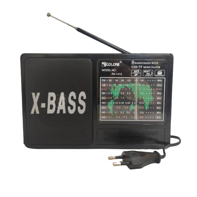 Радиоприемник USB/SD Golon RX-1413 акумуляторный с MP3 Черный Радиоприемник USB/SD Golon RX-1413 акумуляторный с MP3 Черный