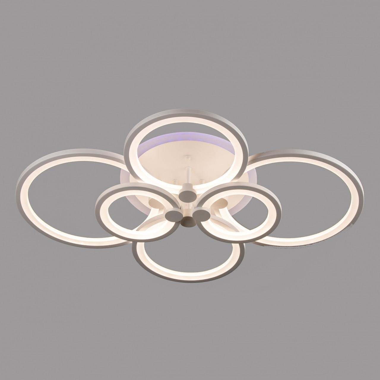 Люстра светодиодная LED Свет SL-5332/2+2+2 WT белая RGB подсветка+пульт 192W