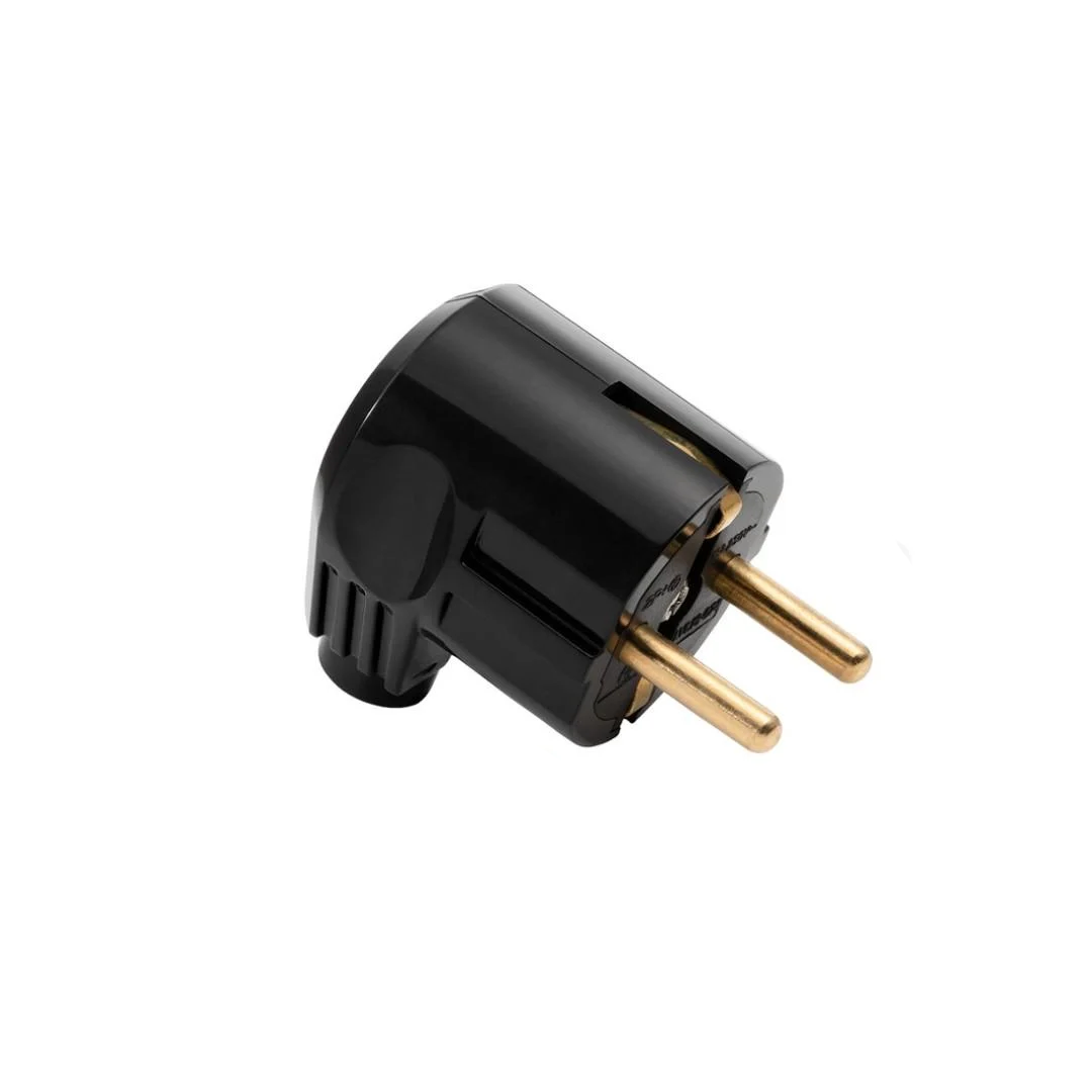 Вилка штепсельна з заземлюючим контактом LiDER LVL16-074 Black