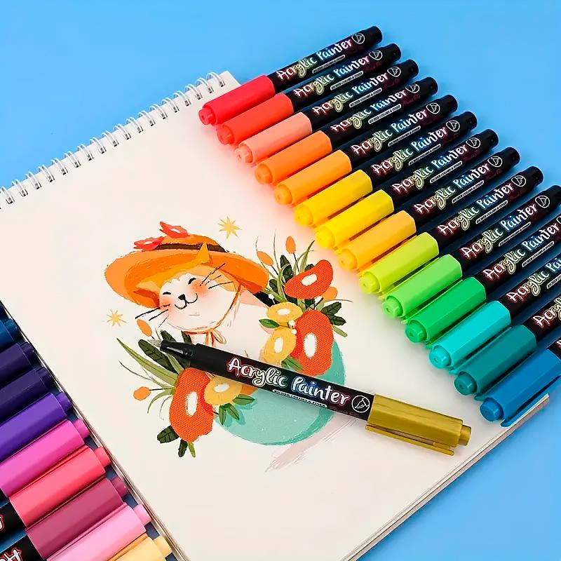 Набор акриловых маркеров для рисования Guangna GN7100 универсальные для рисования по стеклу/ткани/дереву/металлу/керамике 48 цветов - фото 3 Набор акриловых маркеров для рисования Guangna GN7100 универсальные для рисования по стеклу/ткани/дереву/металлу/керамике 48 цветов - фото 3