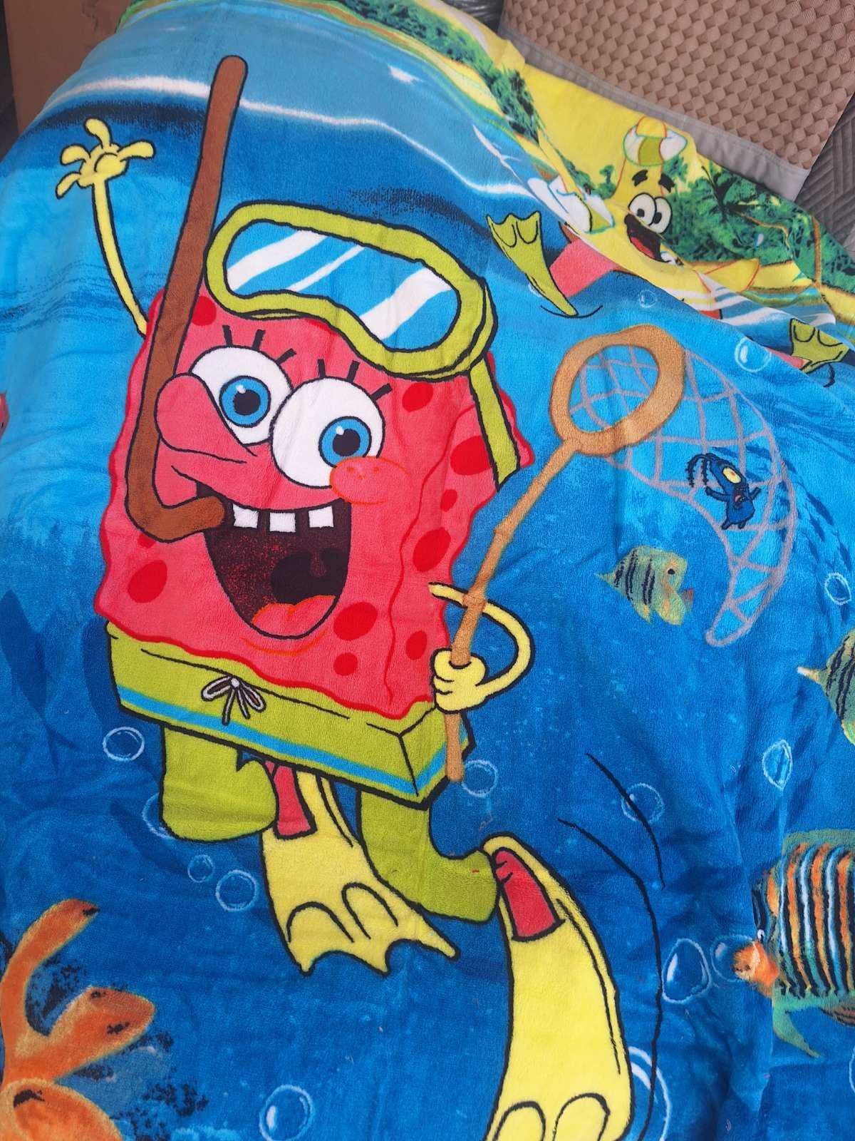 Плед-покривало дитячий Губка Боб з 3D-малюнком фліс мікрофібра 127x152 см (26795250)