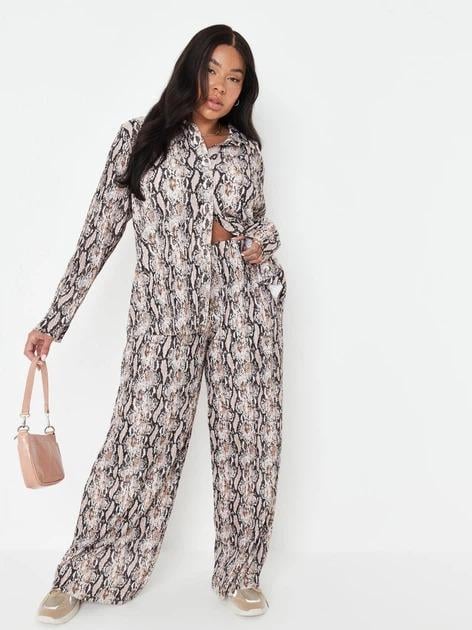 Брюки Missguided р. 38 змеиный принт Хаки (R9348121)