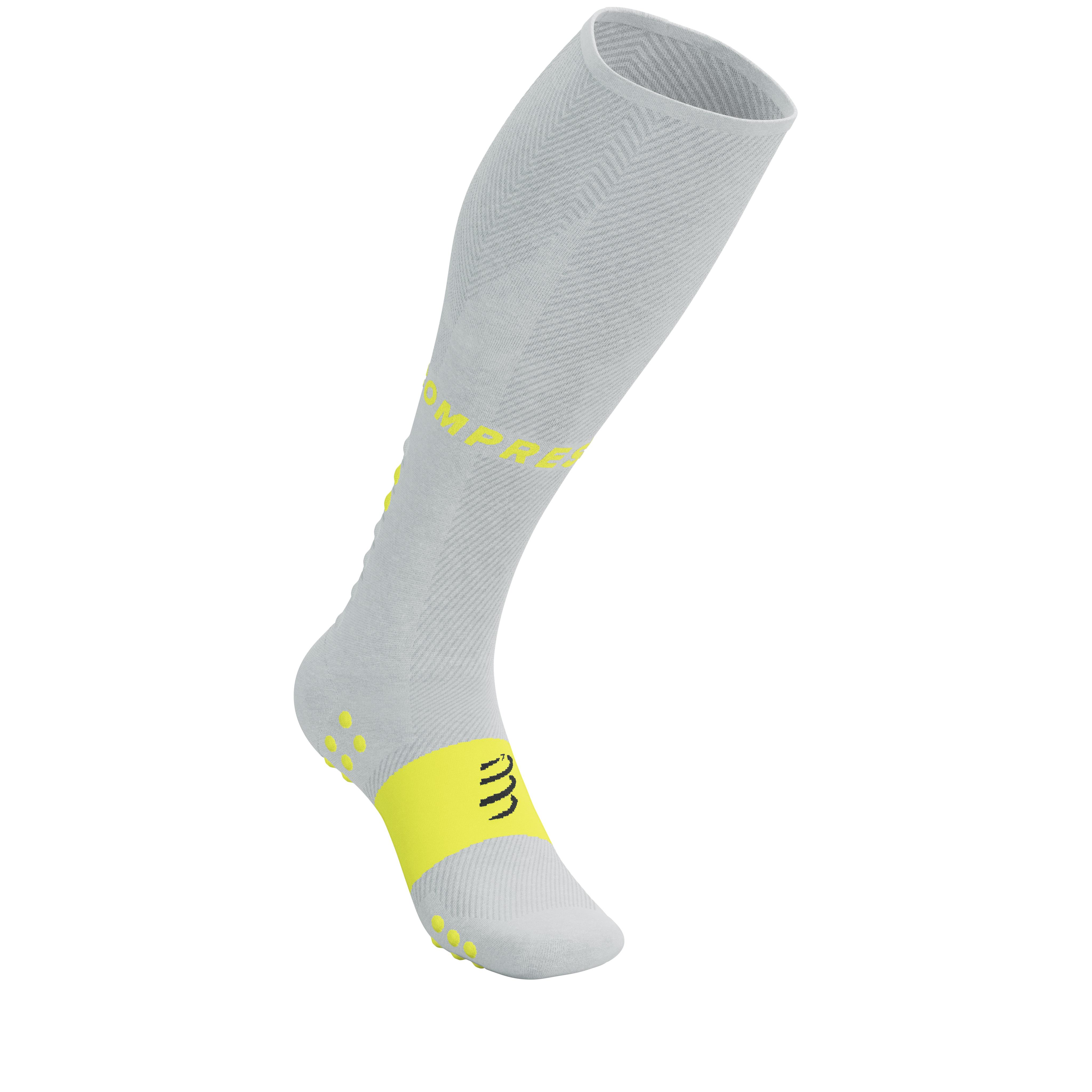 Гольфи Compressport Full Socks Oxygen T1 White/Safe Yellow - фото 5