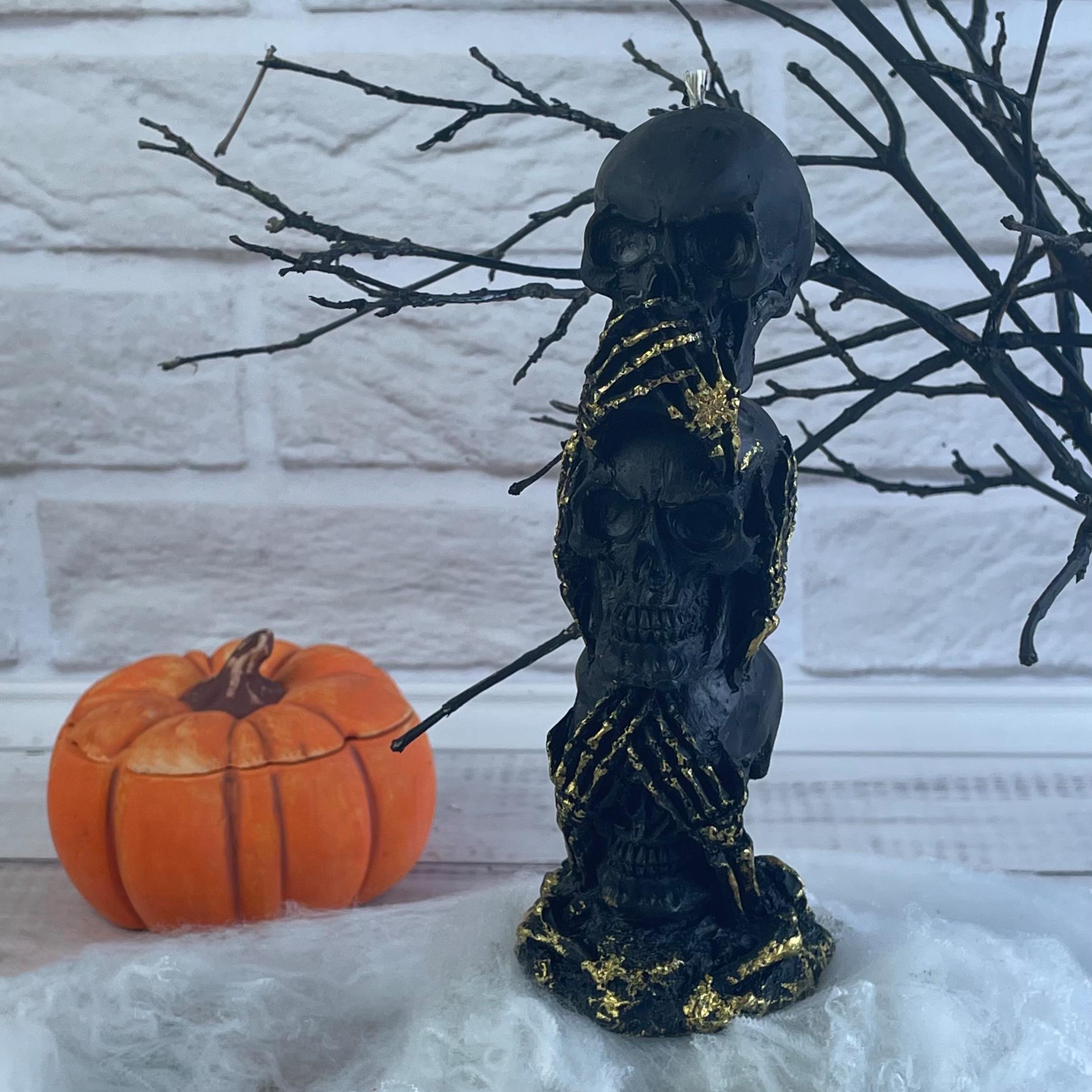 Свічка воскова Три черепа Золотий (745)