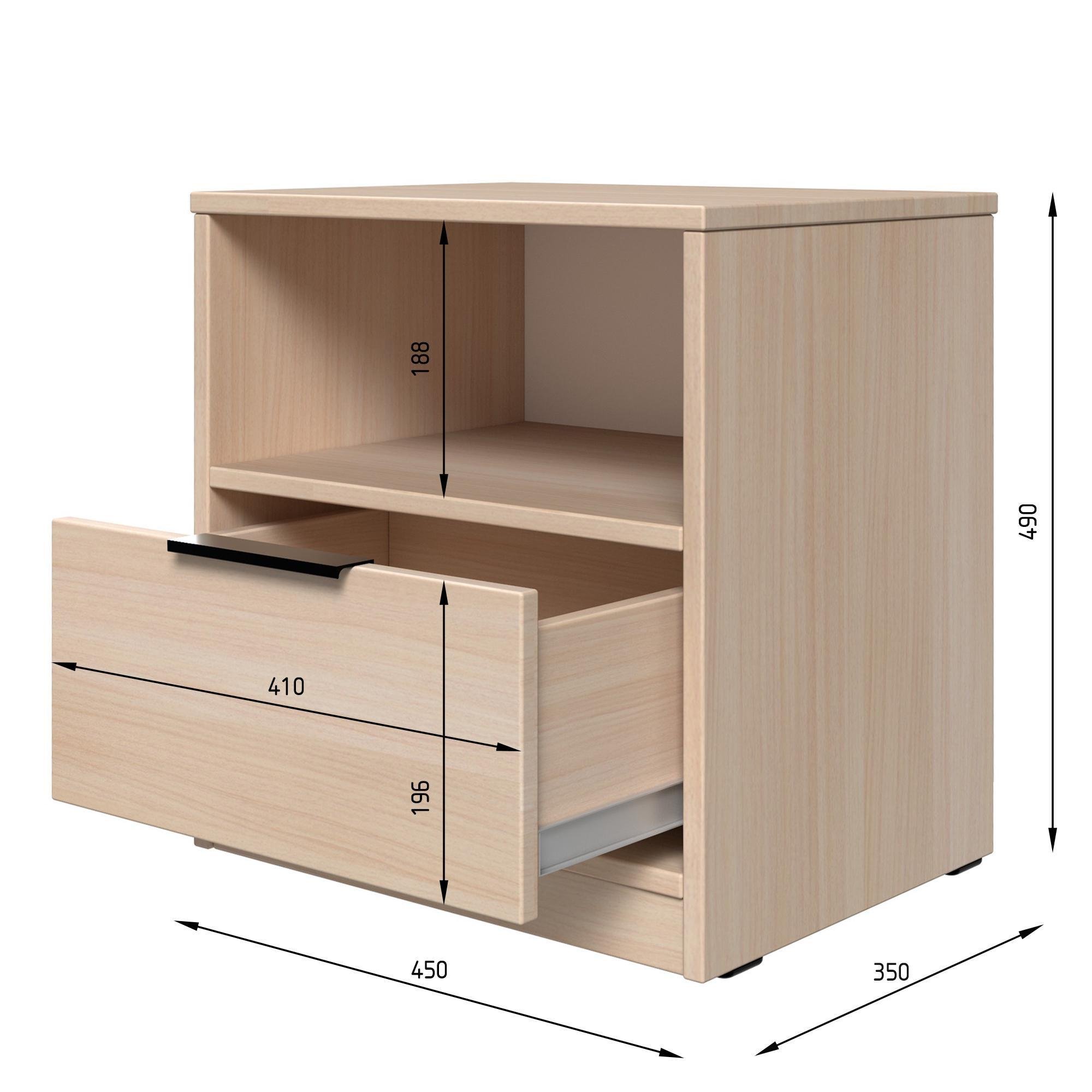 Тумба прикроватная ТП4 SENAM 490х450х350 мм ДСП Дуб Молочный - фото 2