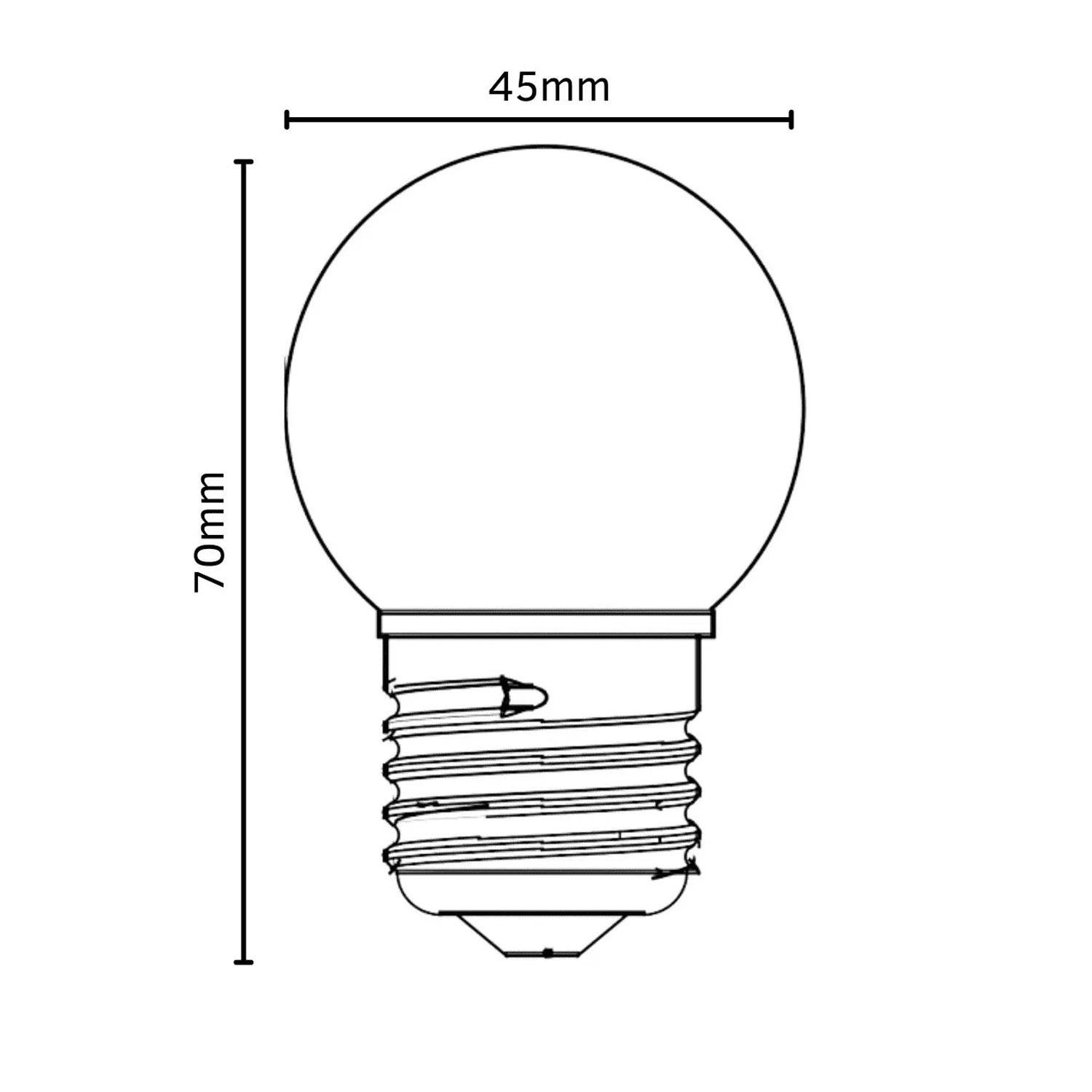 Набор ламп WELLMAX LED G45 E27 1W 2700K экстра теплый белый/пластиковая колба 10 шт. (52521) - фото 3