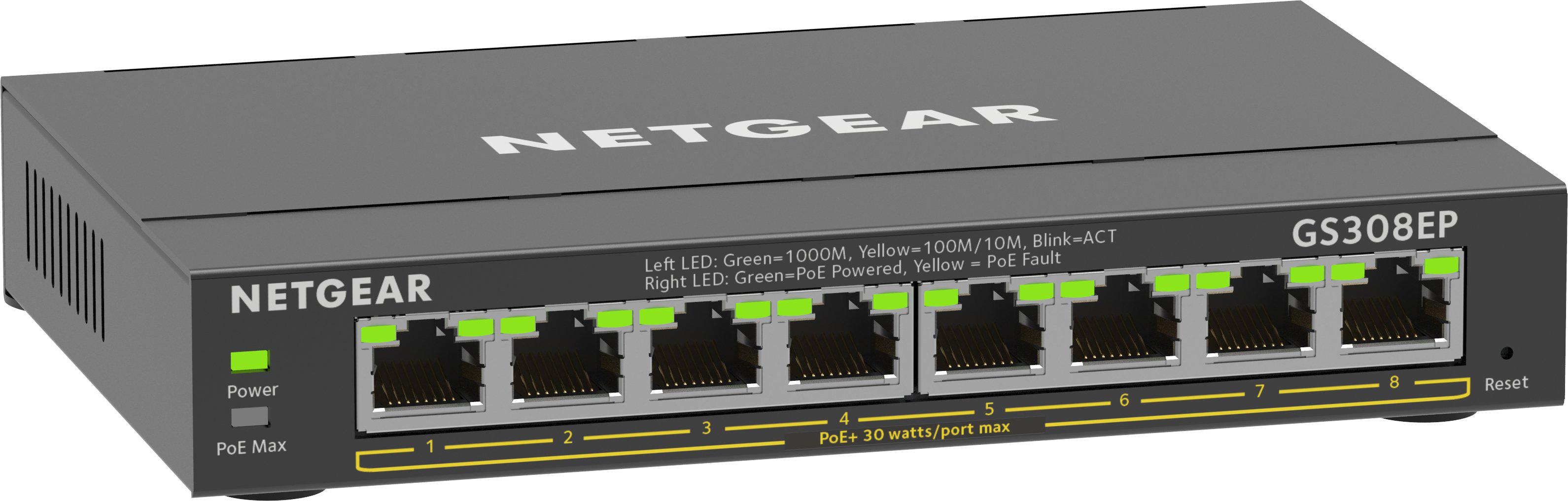 Коммутатор управляемый сетевой NETGEAR GS308EP 8 портов 1GbE с поддержкой PoE (616396) - фото 2