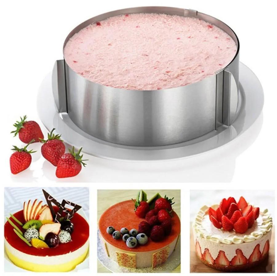 Раздвижное кольцо для торта из нержавеющей стали Cake Ring 16-30 см (1206) - фото 3