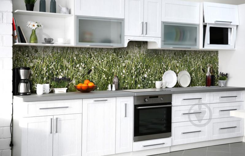 Скинали на кухню Zatarga «После летнего дождя» 600х2500 мм виниловая 3Д наклейка кухонный фартук самоклеящаяся