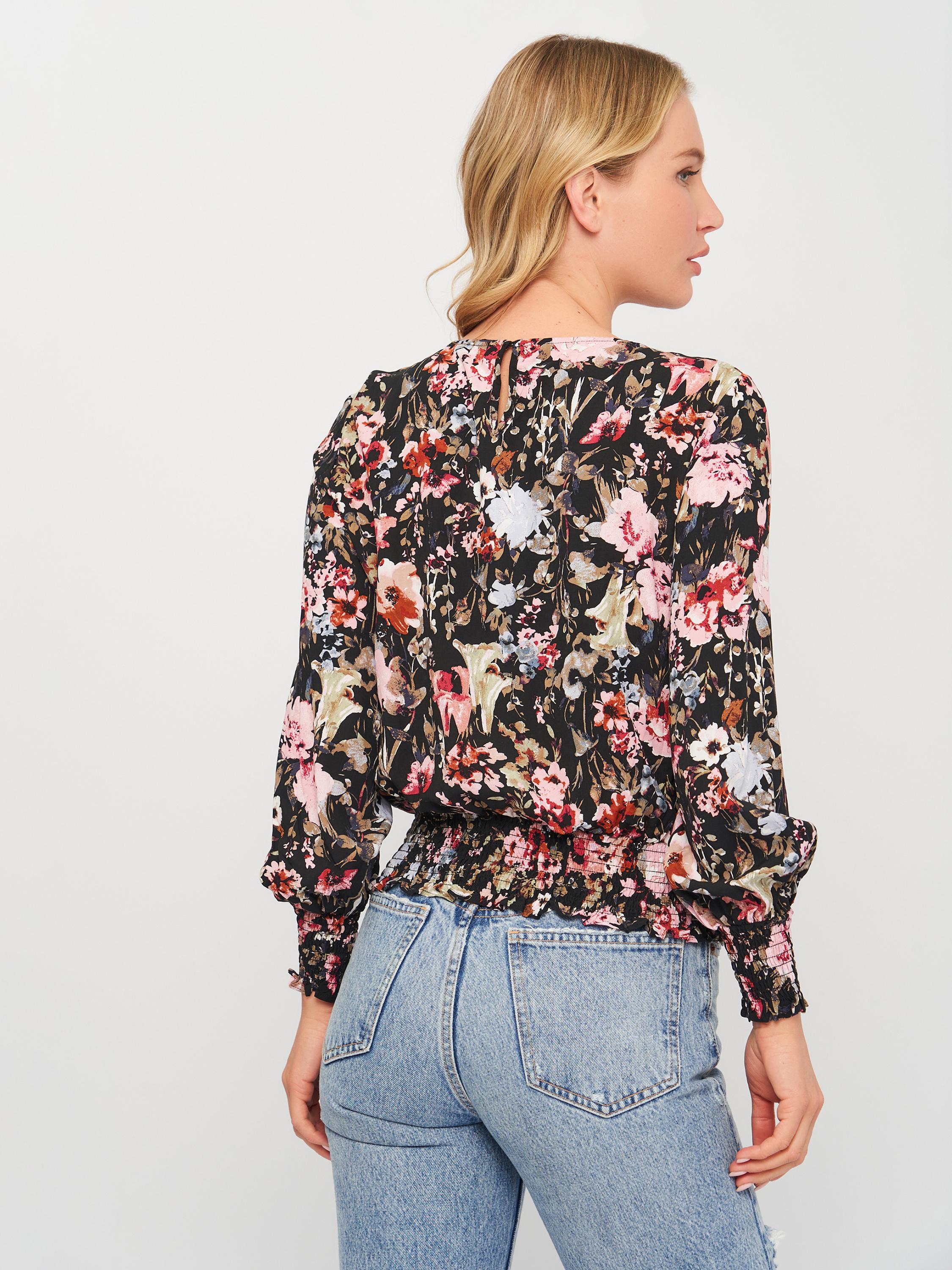 Блуза Only Цветы XS Черный (15228474) - фото 2 Блуза Only Цветы XS Черный (15228474) - фото 2