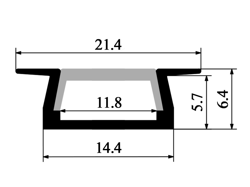 Профіль алюмінієвий для світлодіодної стрічки LEDUA АЛ-01-1 анодований врізний 2 м (3928) - фото 2 Профіль алюмінієвий для світлодіодної стрічки LEDUA АЛ-01-1 анодований врізний 2 м (3928) - фото 2