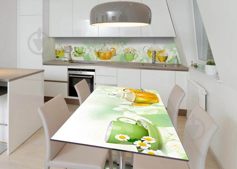 Наклейка 3Д виниловая на стол Zatarga «Чайное признание» 600х1200 мм для домов, квартир, столов, кофейн, кафе