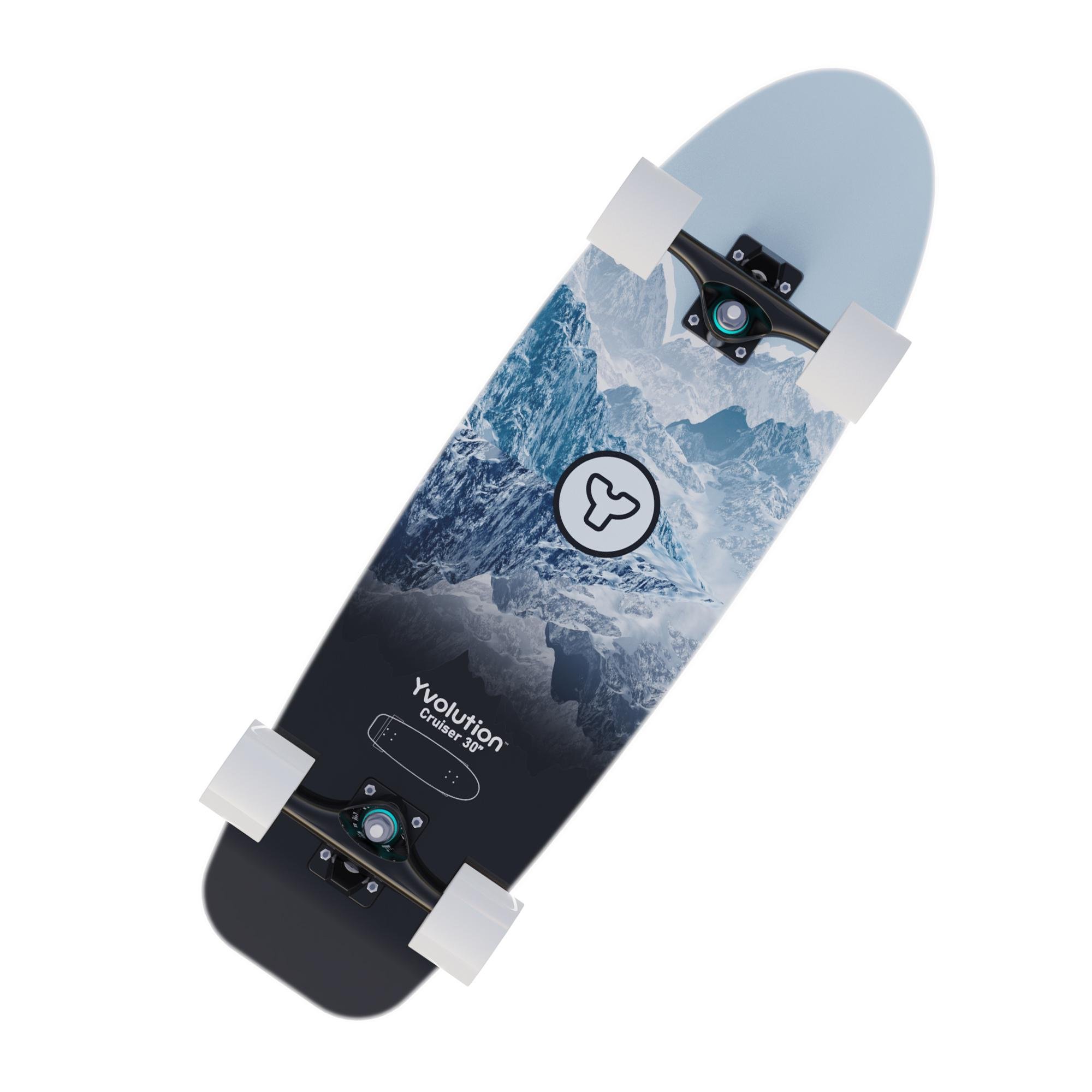 Скейтборд Yvolution Dynamo Cruiser LED-підсвітка максимальне навантаження 80 кг Синій (YS52B2)