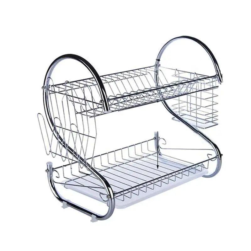 Сушарка-стійка для посуду kitchen storage rack з нержавіючої сталі 39х25х39 см Сріблястий (30547322)