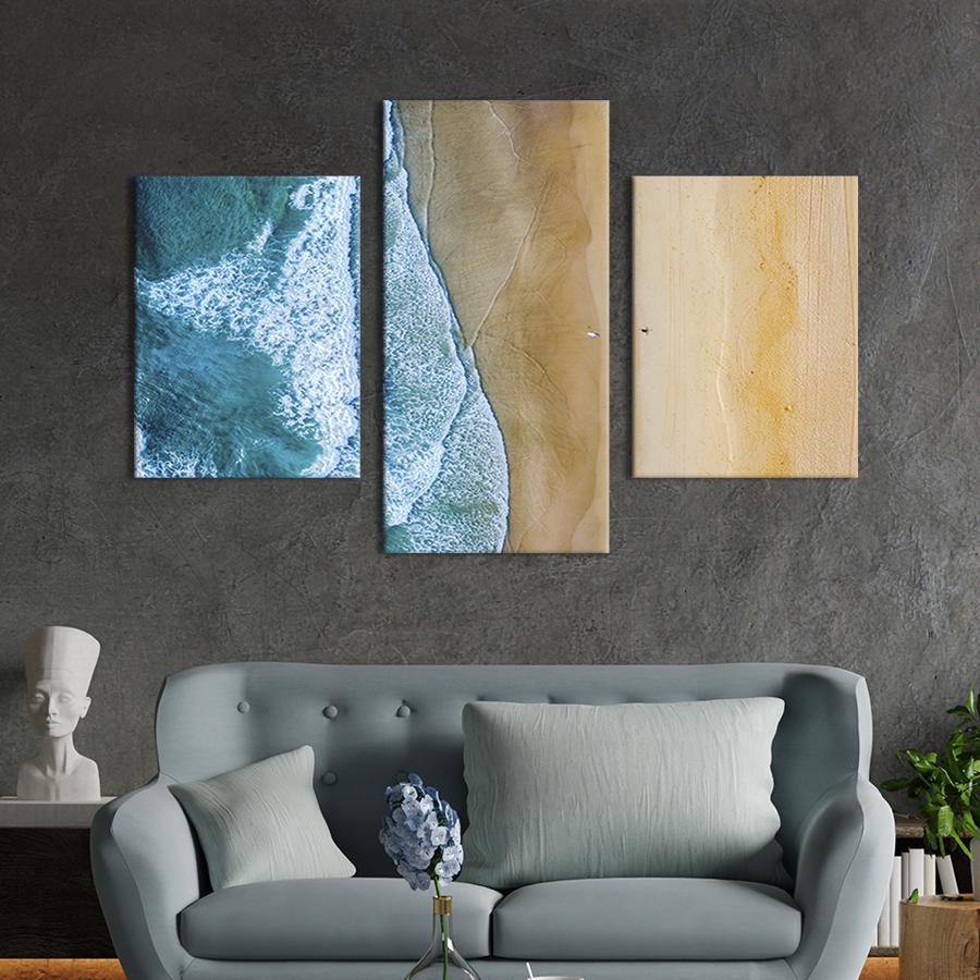 Картина для интерьера Вид с воздуха на тропический морской берег 141x90 см (445-32)