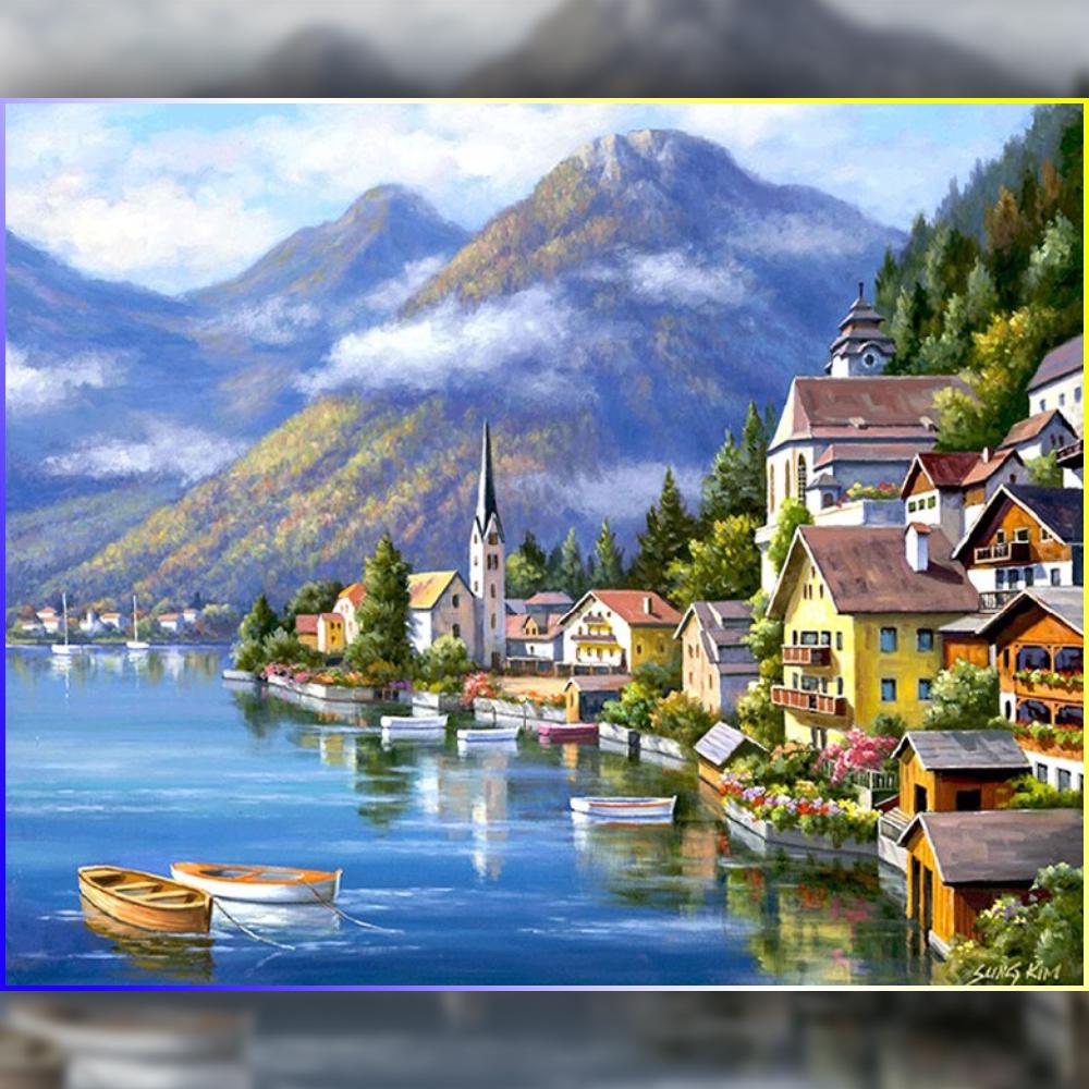 Алмазная Мозаика Emerald Craft Городок на берегу моря 30x40 см (24872)