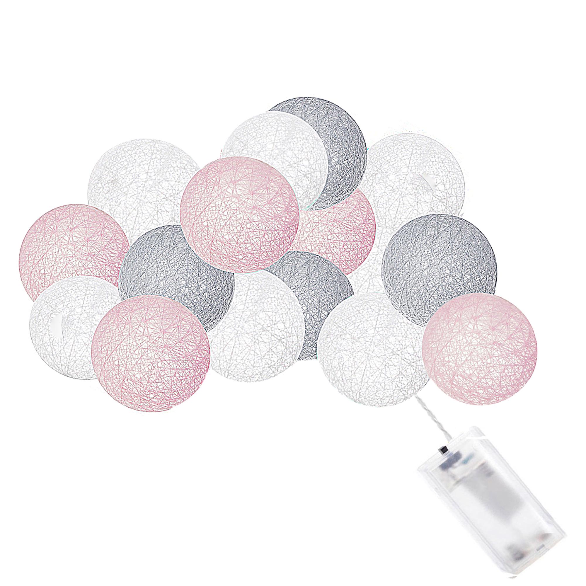 Гірлянда Springos Cotton Balls 10 LED на батарейках 2 м White