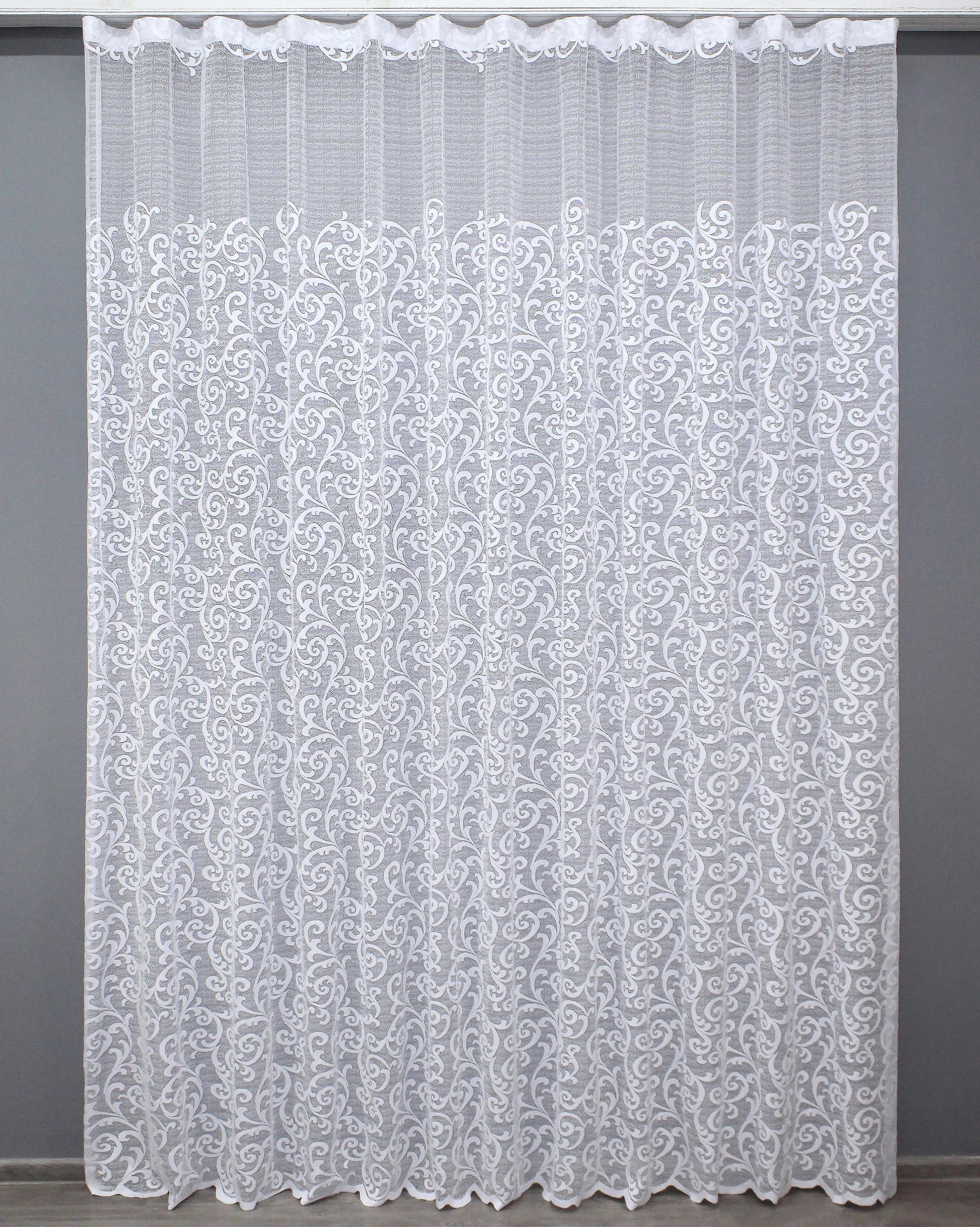 Тюль VR-Textil 295т Премиум Жаккард с галстуком 400х270 см Белый (42-0230)