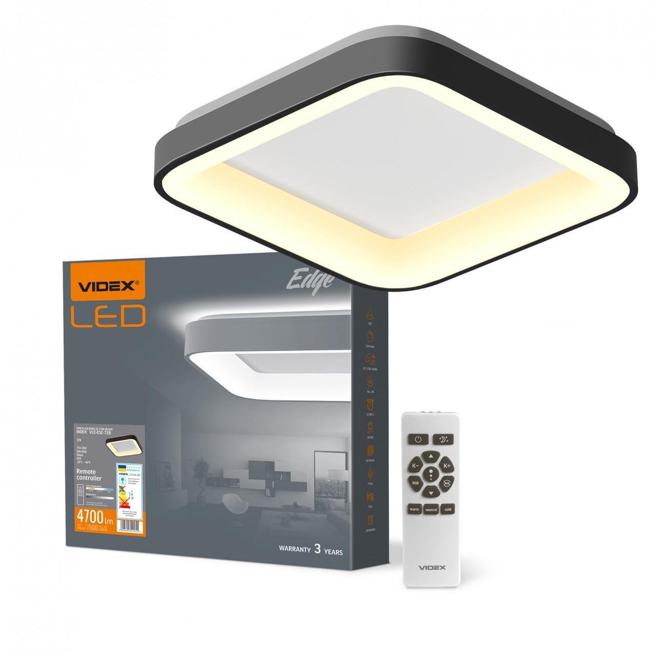 Светодиодный светильник Videx EDGE-SC-72W-BLACK (VLE-ESC-72B)