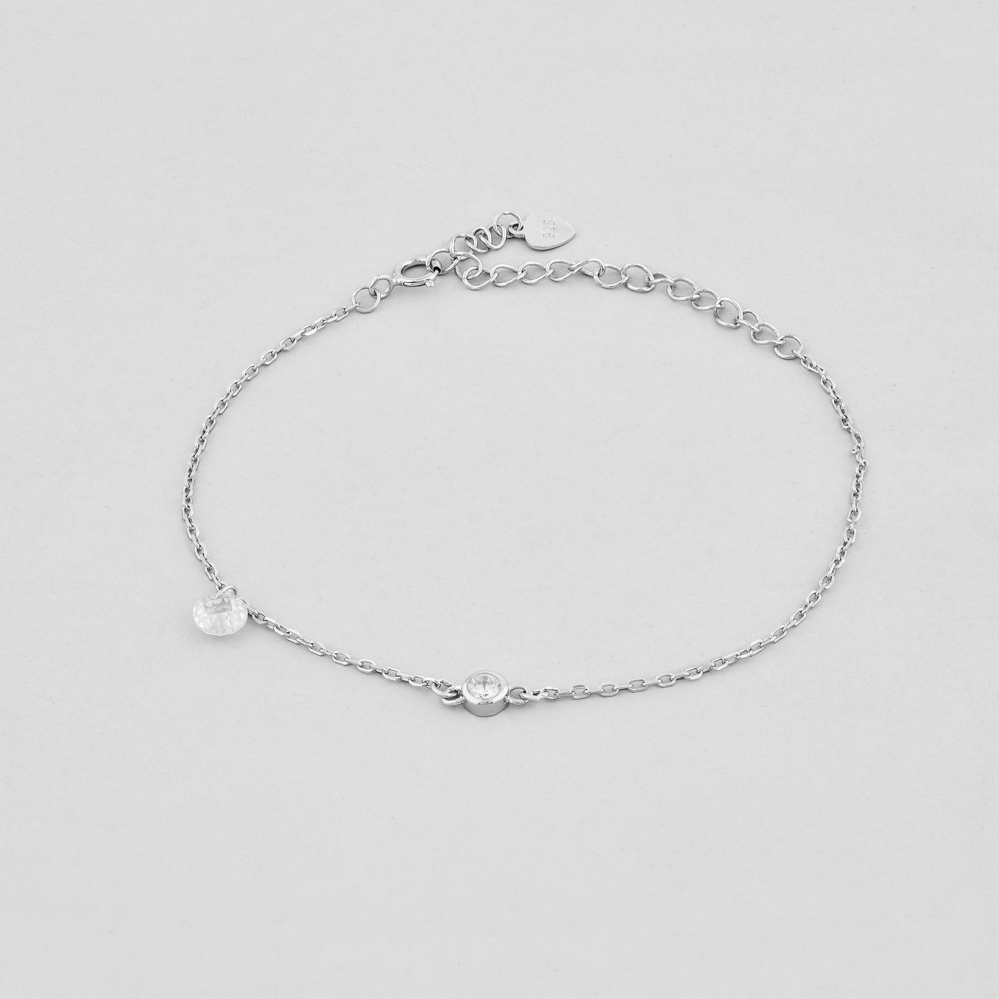 Браслет серебряный Minimal Хрустальное сияние (550330б)