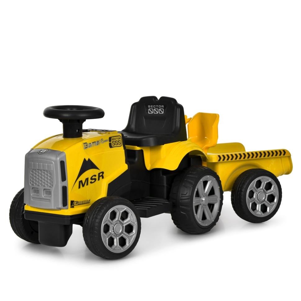 Дитячий електричний трактор Bambi Racer 6V одномісний до 30 кг Жовтий (DE-169-E-1020)