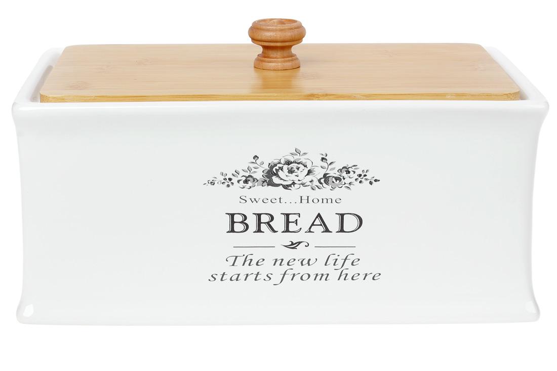 Хлебница керамическая с деревянной крышкой BonaDi Sweet Home (875-310)