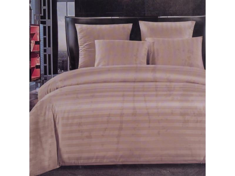 Комплект постільної білизни Koloco Смужка 8242 Полуторний Світлий бежевий (DR009327)